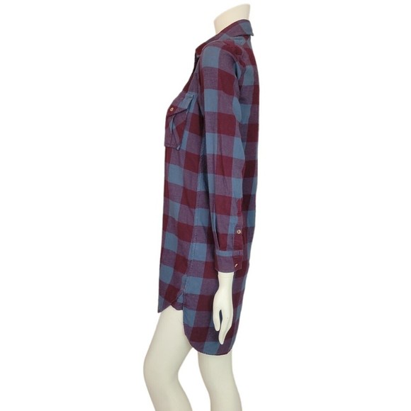 Aritzia Wilfred Free Veronika Plaid Flannel Button Down Dress Shirt Tunic XXS - Picture 7 of 12
